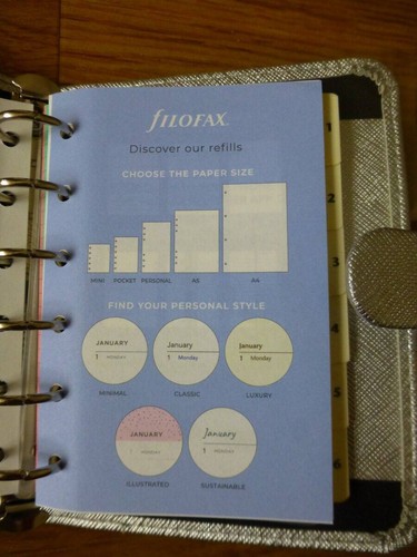 BNWT FILOFAX METALLIC SILVER SAFFIANO POCKET PERSONAL ORGANISER 028755 - Picture 3 of 3