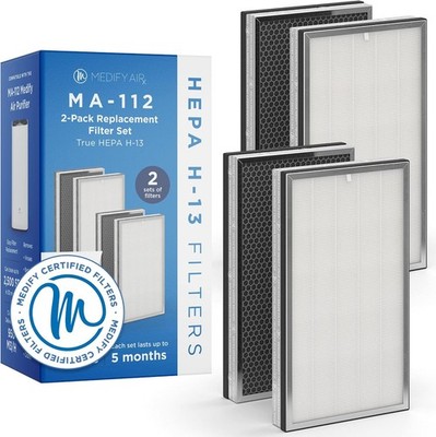 Medify MA-112 Genuine Replacement Filter Set for Allergens Smoke Wildfires Dust