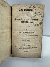 1817 Sagabibliothek Vol. I by Peter Erasmus Müller - Danish Egils Saga