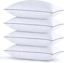 King Size Pillows Set of 4, Luxury Hotel Bed Pillows Set with Down Alternative F