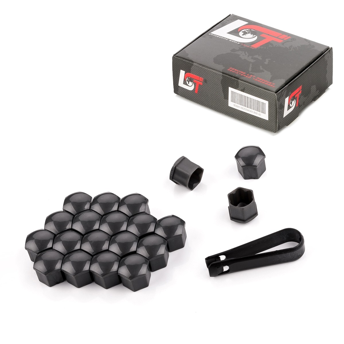 20x Wheel Screw Caps Shrouds Wheel Nuts Set 0 21/32in Grey Shiny for Saab