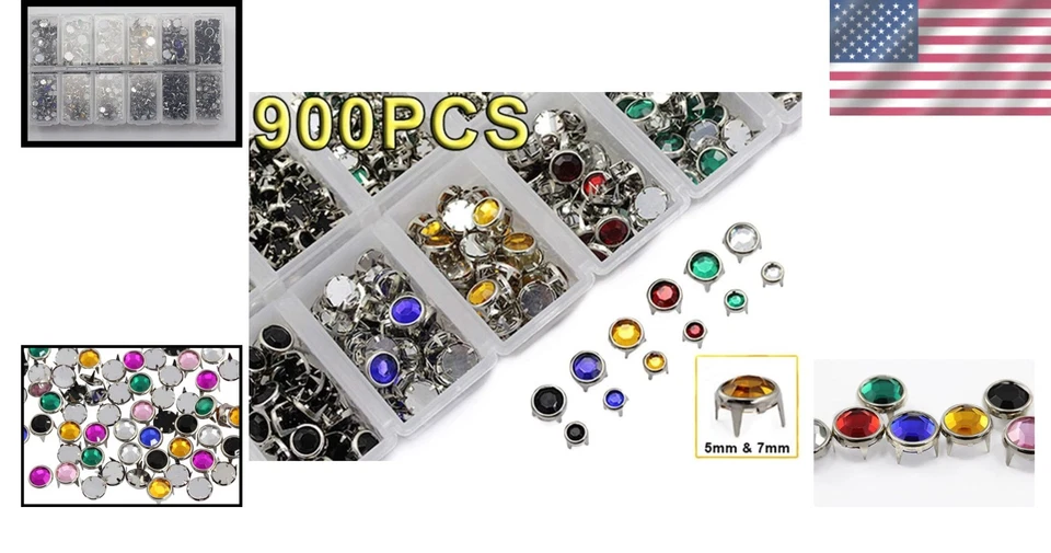 Смешанный размер и цвет со стразами набор - 900шт - Изображение 2 из 4