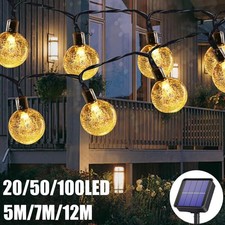 20/50/100 LED Solar Lichterkette Kugel Beleuchtung Garten Party Innen Außen Deko