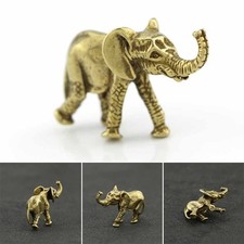 Decorazione Elefante Ornamento Ottone Vintage Animale Statua Accessorio Statuine
