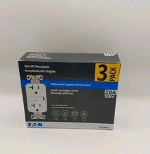 Eaton GF20W-3 PACK White GFCI Decorator Outlet Receptacle 20A 125V New G1  
