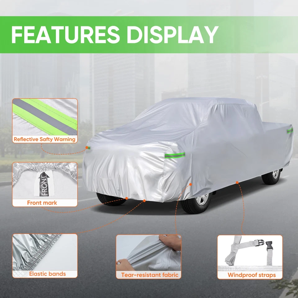 Pickup Truck Cover Waterproof Anti-UV for Chevrolet Silverado 2500 HD Crew Cab - Image 2 of 4