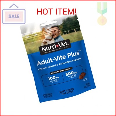 Nutri-Vet Adult-Vite Plus Dog Multivitamin Soft Chews, Daily Dog Supplement with