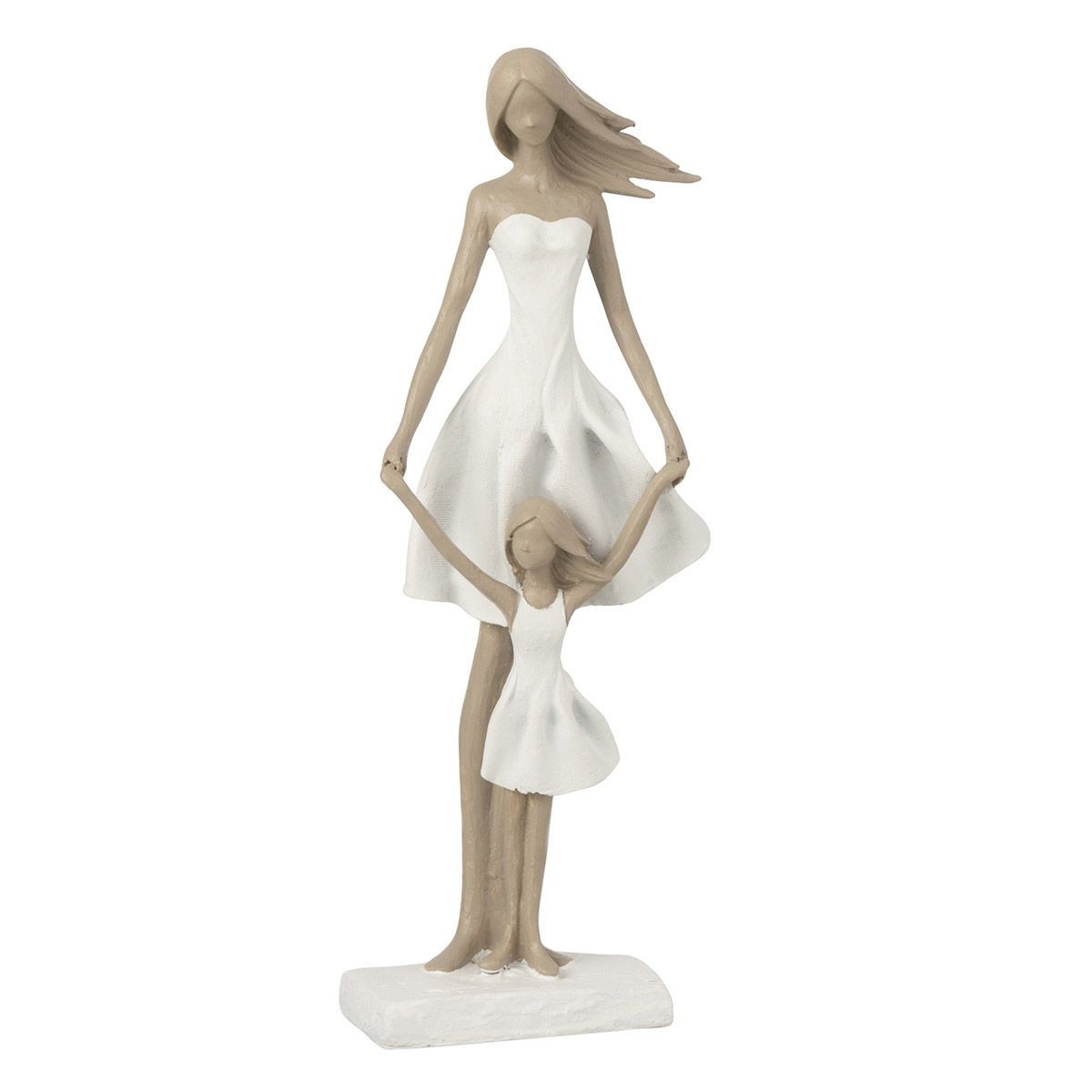 Statuette Déco Yes I Do 33cm sculpture haut de gamme en résine bicolore blanc et taupe