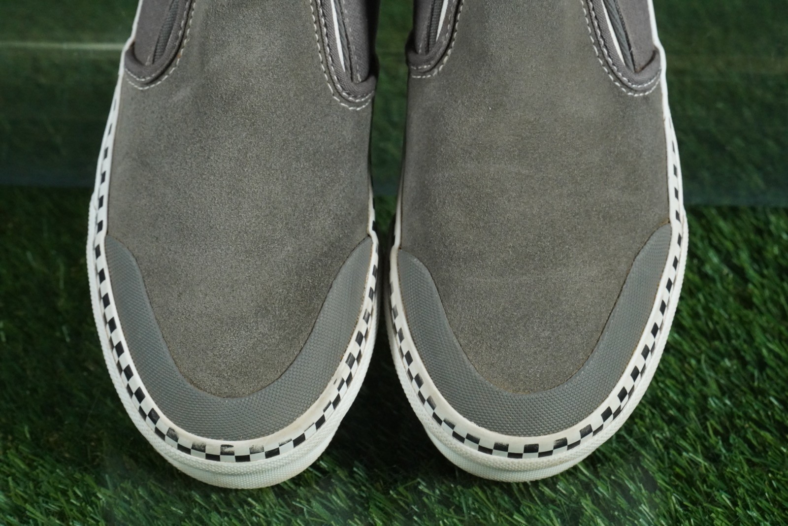 VANS ASHER DW CHECKER FOXING PEWTER CHILDRENS SLIP-ON SHOES, US KIDS 5 image 3