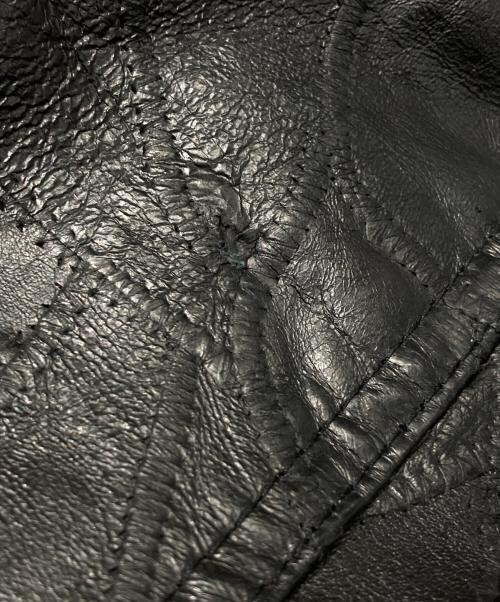 Patchwork Leather Jacket Men's Casual Fashion Bla… - image 5