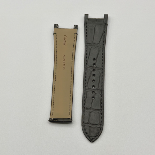 Cartier Pasha Uhrenarmband Leder Alligator grau KDAHLM18 21/18mm - Bild 1 von 10