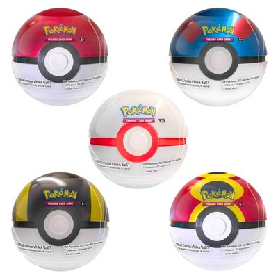 PKM Pokeball Tin Herbst 2025 DE, 3 Booster + 2 Stickerblätter