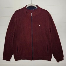 GANT Men's Sweater Burgundy 3XL Cotton Lycra Full Zip