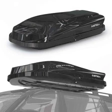 14ft³ Rooftop Cargo Box Luggage Carrier w/ Keys, Dual-Side Opening, CARBON BLACK