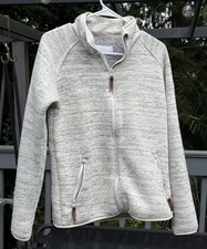 Columbia Women's Chillin Fleece Jacket Size Large Grey/White Full Zip