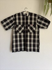 Ben Davis Men's Shirt Short Sleeve Plaid Half-Zip Collared Pockets Work SZ M