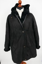 Christ Damen Lammfell Lederjacke Gr.40 100% Leder Mantel Schwarz Top Zustand