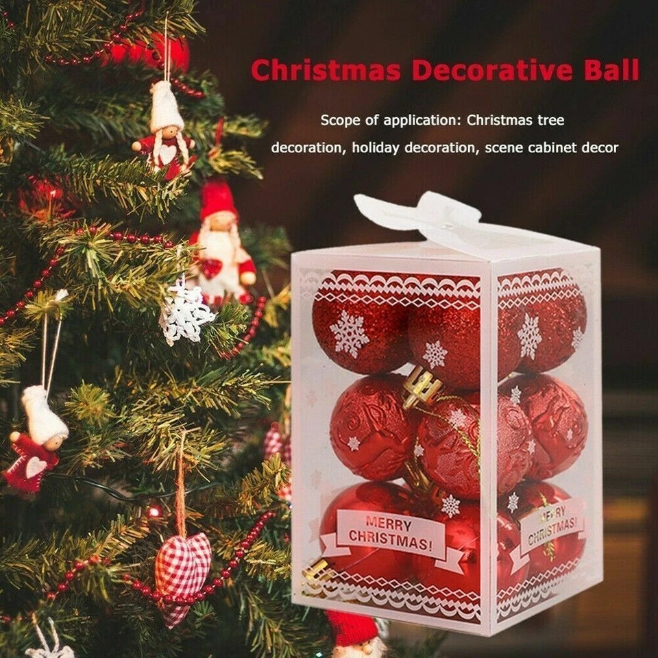 12PCS Large Christmas Decor Baubles Tree Xmas Balls Party Wedding Ornament UK - Image 3 of 4