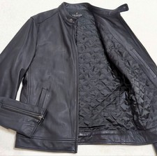 L Lamb Leather Nano Universe Sheep Genuine Single Rider Jacket Quilted Black