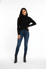 Black Long Sleet Turtleneck Ribbed S/M