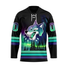 Personalized Sudbury Wolves Special Design With Northern Lighs Lace Hockey Shirt