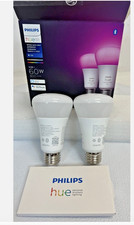 Philips Hue White and Color, 2 Pack, A19, 60W LED Smart Bulb/Open for inspection