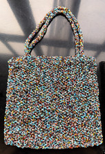 Vintage Seed Bead Hand Made Multi Color Bag Purse