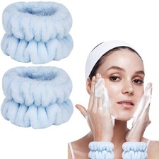 Taocar 2pcs Wrist Bands for Washing Face, Microfiber Face 2pcs, A-Blue
