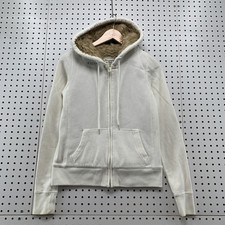 Vintage Abercrombie  Fitch Zip Hoodie Sweatshirt Womens Small Faux Fur Lined