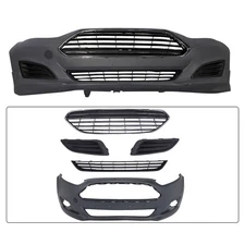 Front Bumper Cover Kit W/ Fog Light Cover Compatible with 2014-2019 Ford Fiesta