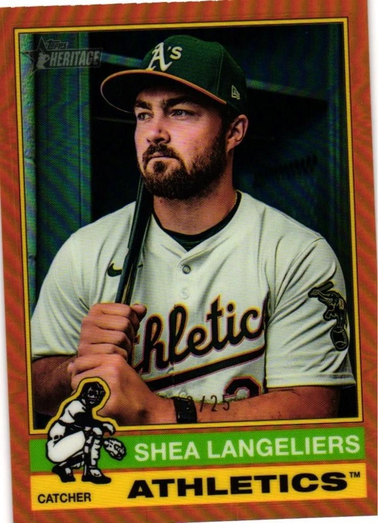 2025 Topps Heritage Chrome Orange Refractor - Shea Langeliers (446)  A's  03/25