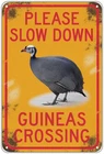 Guinea Fowl Crossing Tin Metal Signs Home Décor Vintage Guinea Crossing Print Ae