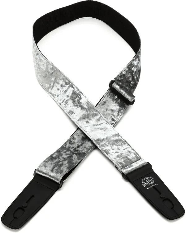 Lock-It Straps Crushed Velvet Guitar Strap - Silver 6890₽