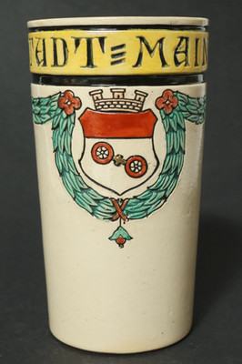 Alter Merkelbach Wick Mainzer Becher Jugendstil Stadt Mainz Krug Bierkrug 13cm