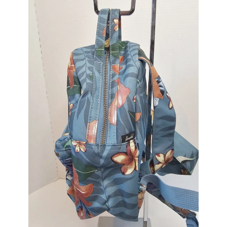 Herschel Supply Co. Nova 迷你夏季花卉蓝色背包 二手 1X — 第 3/4 张图片