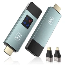 Wireless HDMI Transmitter and Receiver Portable 5G/2.4G W/LED Screen #TR50 NEW