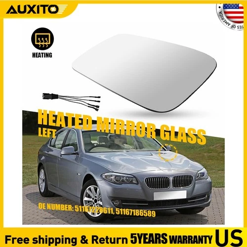 Left Side Mirror Glass For 10-16 BMW 528 535 640 650 740 750 4Pin 51167228611 D