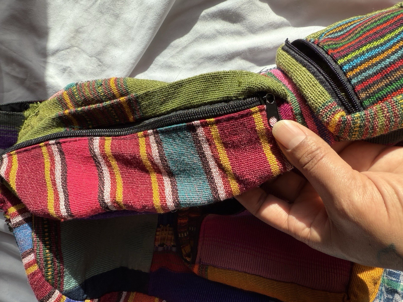 100% Cotton Colorful Patchwork Backpack - image 4