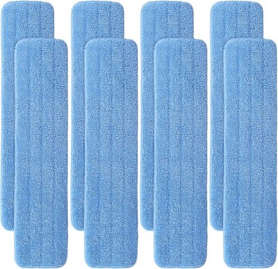 24 Inch Microfiber Mop Pad Refill - 8 Pack for Commercial Cleaning