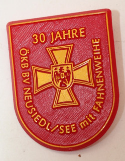 LK7797: ÖKB BV Neusiedl/See m. Fahnenweihe 30 Jahre Abzeichen