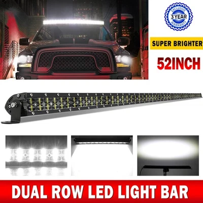 132cm Barre Lumineuse LED 12-24V 300W Feu de Travail Spot Voiture 4x4 Camion - Photo 1/4