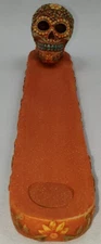 Orange Day of The Dead Incense Burner Orange New