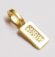 20 Medium Gold Plated Rectangle Glue on Bails Pendants 4 Cabochon 21x7mm