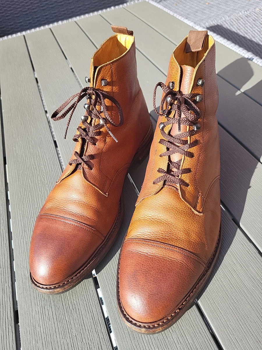 Crockett And Jones Coniston Derby Boots in Tan Grain Leather UK 12.5E Mens Shoes