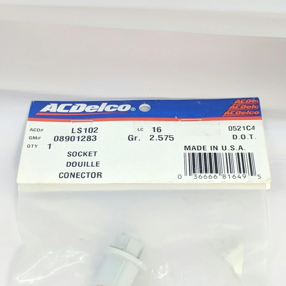 ACDelco LS102 GM 8901283 se adapta a Achieva Century gris enchufe de luz multiusos OE Foto 3 de 4