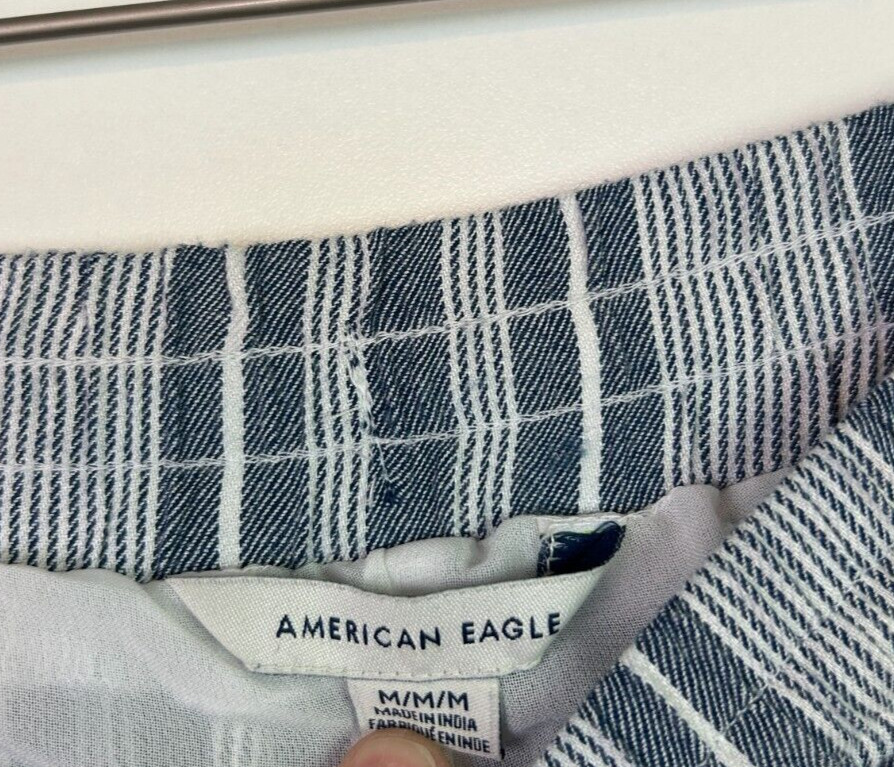 American eagle striped drawstring pants blue whit… - image 2