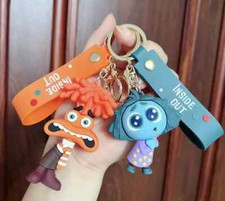 2PCS/SET New Disney Inside Out 2 Anxiety  Envy PVC Pendant Keychains Key Rings
