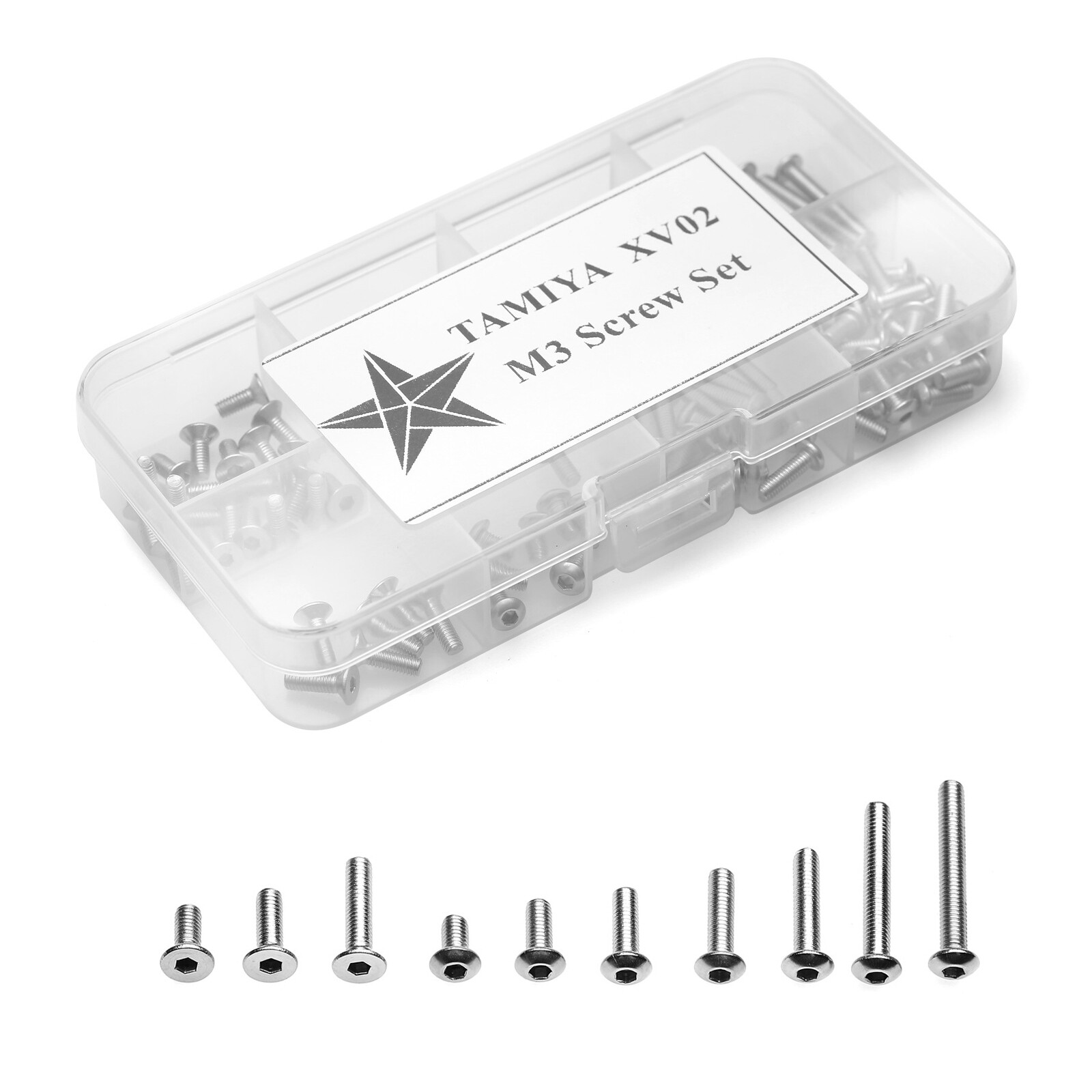 Stainless Steel Hexagon M3 Screws Set for TAMIYA XV02 XV-02 RC Car Accessories