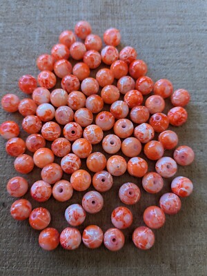 8mm steelhead salmon trout beads flash roe, Spawn Egg glass, Orange Egg