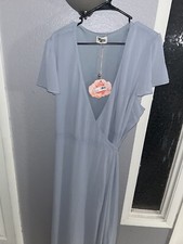 Show Me Your Mumu Noelle Flutter Wrap Dress in Steel Blue XXL NWT + Ring!